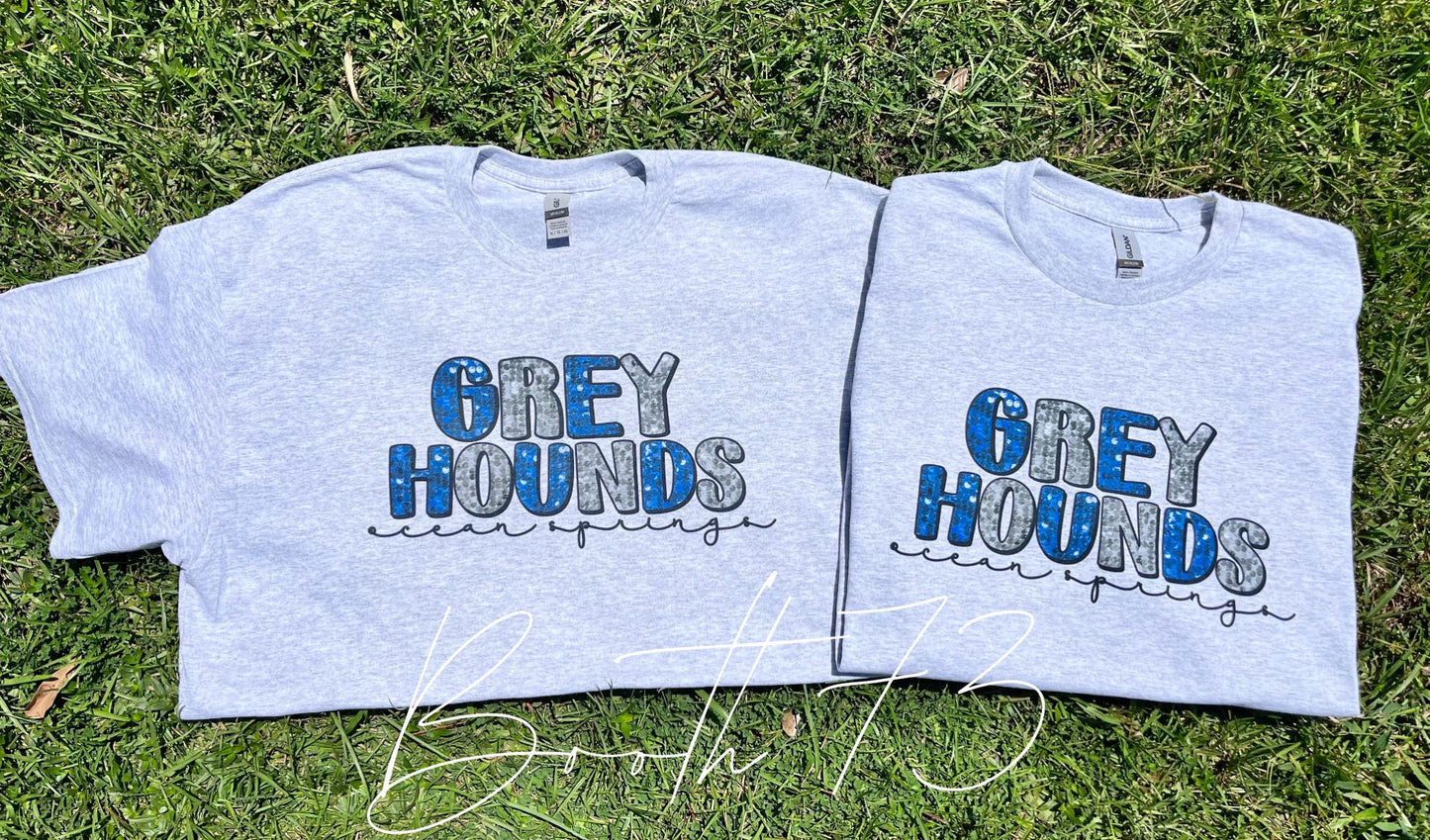 Faux Sequin Greyhounds OS